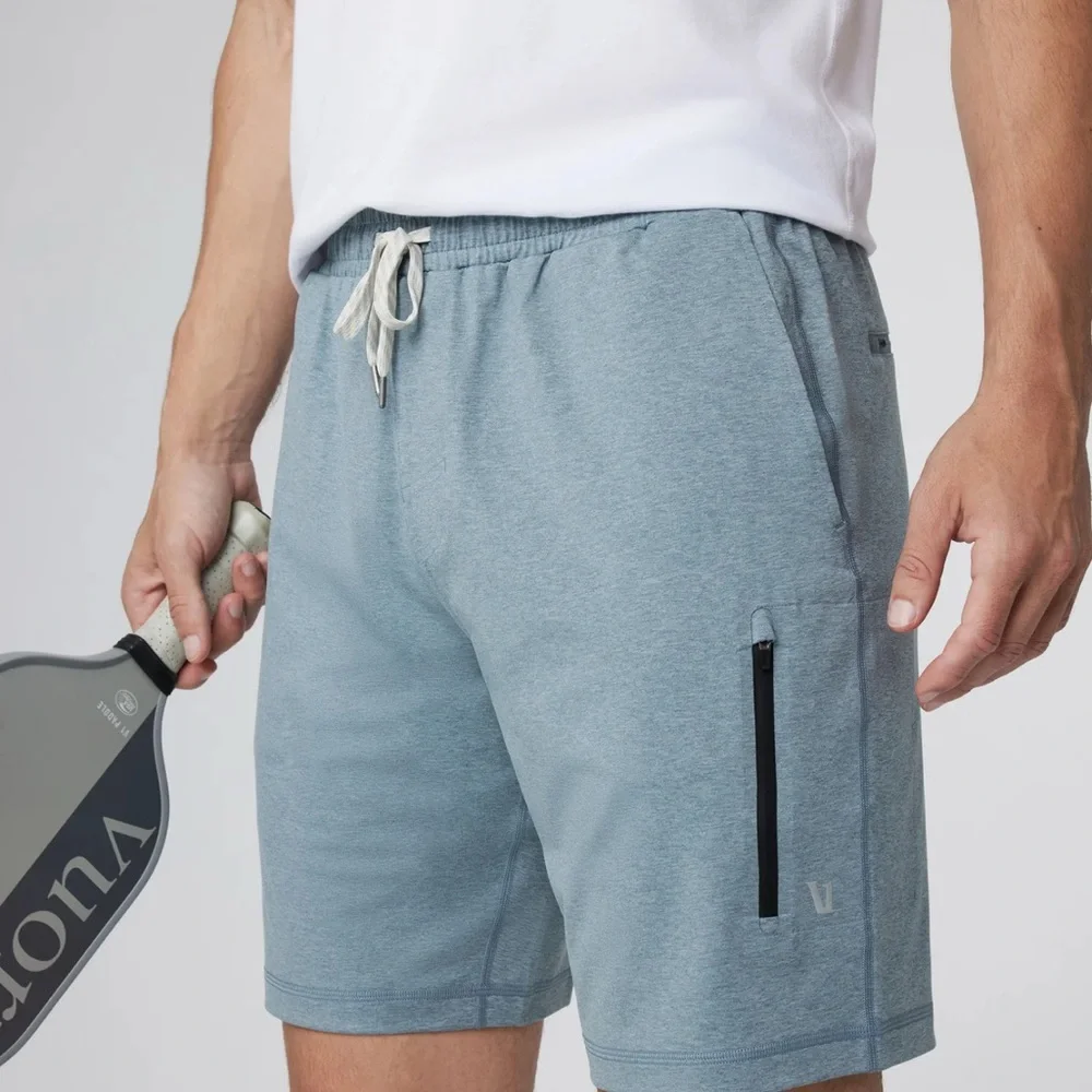 Vuori Sunday Athletic Shorts NWOT in Dusty Blue Heather - Picture 4 of 7